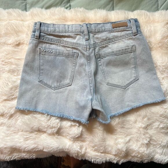 Blank NYC Blue Jean Shorts Distressed Cut-Off Hem Sz 27 - Picture 7 of 10